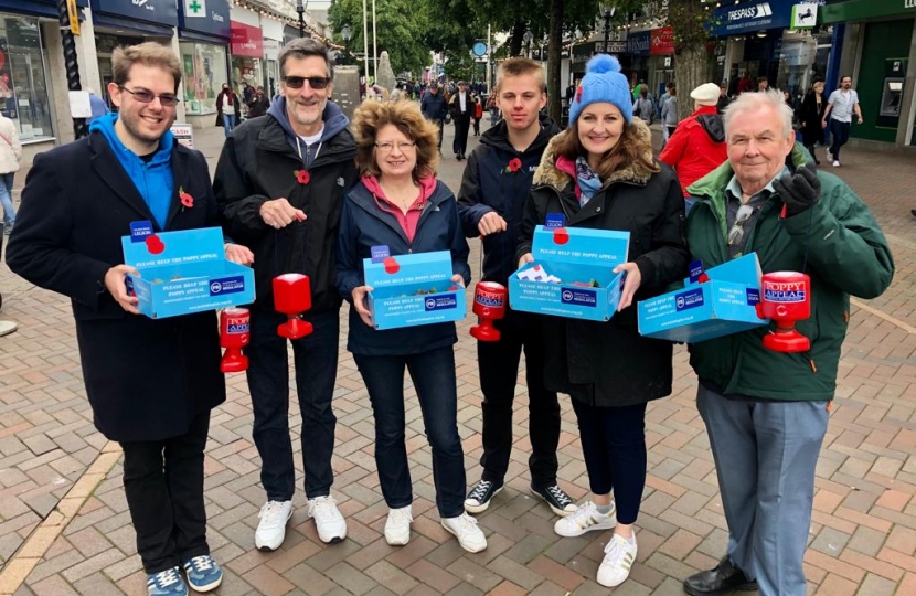 Caroline and the team out selling poppies for the Legion's Poppy Appeal